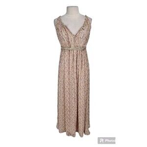 Costa Blanca Collection Womens Maxi Dress Size XS/S Tall Deep V-Neck Floral E8A